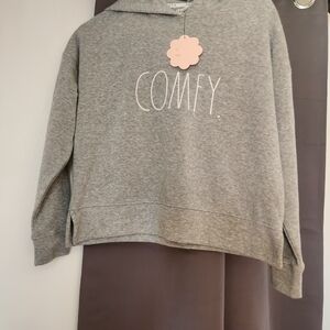 Rae Dunn Gray 'COMFY.' Crewneck Hoodie Sweater